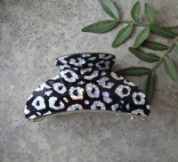 Hårklämma - Lise leopard svart 