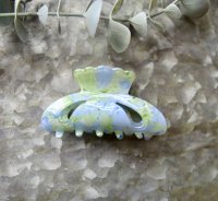 Hårklämma - Liten blå/grön