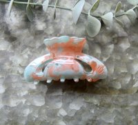 Hårklämma - Liten peach/blå