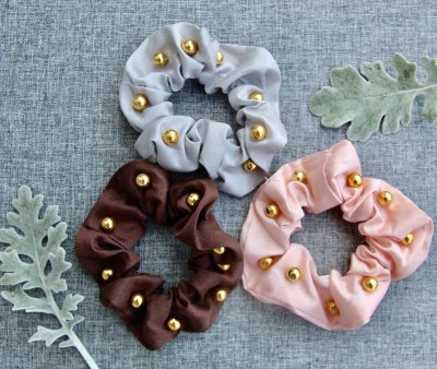 scrunchie hårsnodd rosa