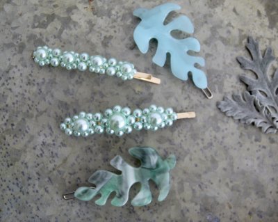 Pärlclips - Ella pastellgrön