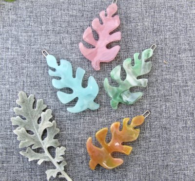 Hårspänne - Blad grön