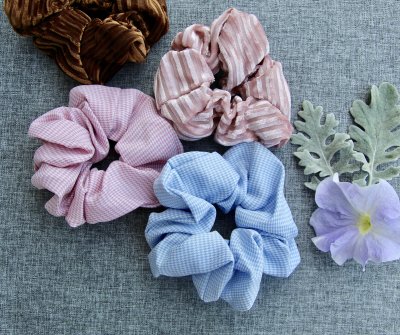 scrunchie hårsnodd rosa