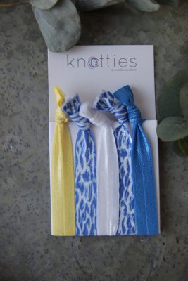 knotties hårsnodd blå vit