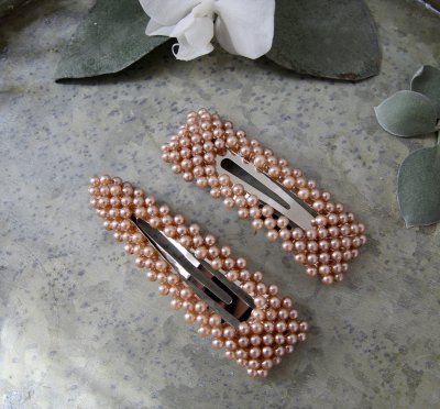 pärlclips hårspännen med pärlor