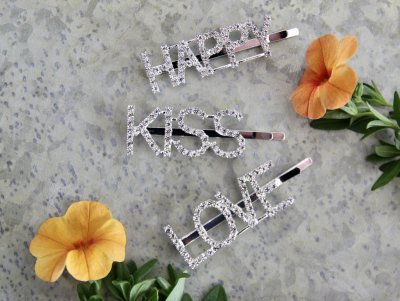 Hairclip - Kiss strass