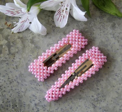 Pärlclips - Moa XL rosa pastell