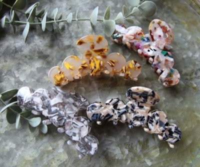 Hårklämma - Cirkel multicolor svart 