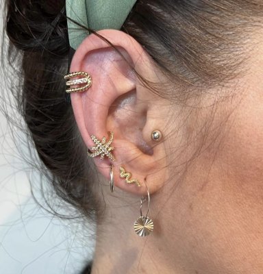 Örhänge - Orm guld 