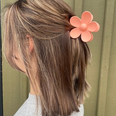 Hårklämma - Daisy flower peach