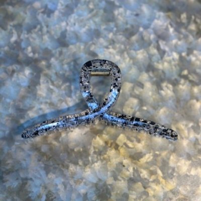 Hårklämma - Knut svart prickig