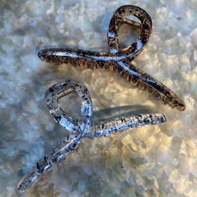 Hårklämma - Knut svart prickig