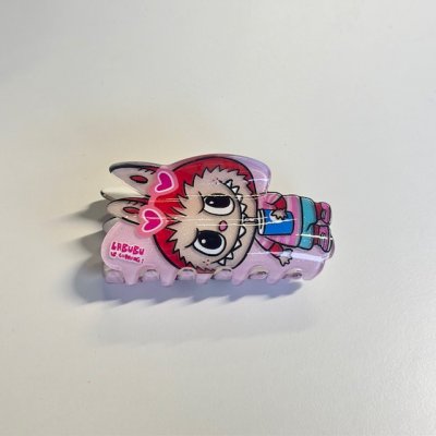 Labubu hårklämma - xl ljusrosa