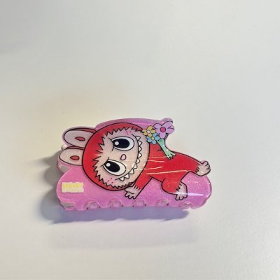 Labubu hårklämma - xl rosa