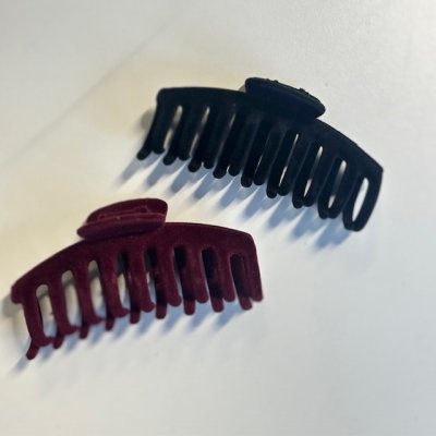 Hårklämma - Mocka burgundy 