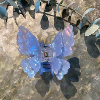 Hårklämma - Dubbel Fjäril Blå 