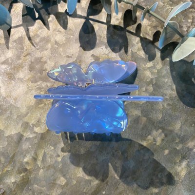 Hårklämma - Dubbel Fjäril Blå 