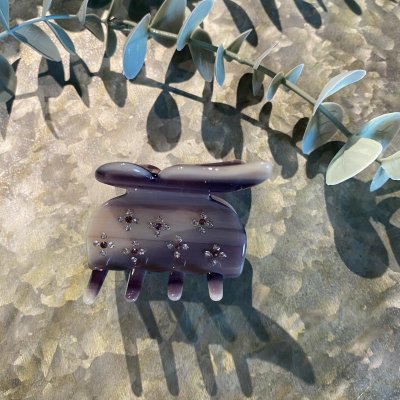 Hårklämma - Fjäril strass lila 