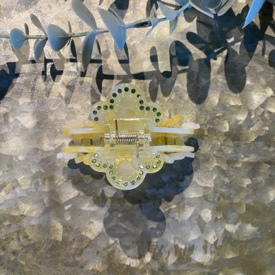 Hårklämma - Blomma gul