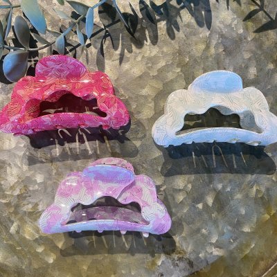 Hårklämma - Moln mint/lila