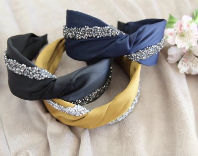 Diadem - Karin strass gul