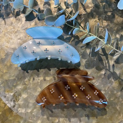 Hårklämma - Lena strass brun 