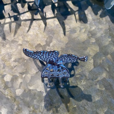 Hårklämma - Metall fjäril strass silver 