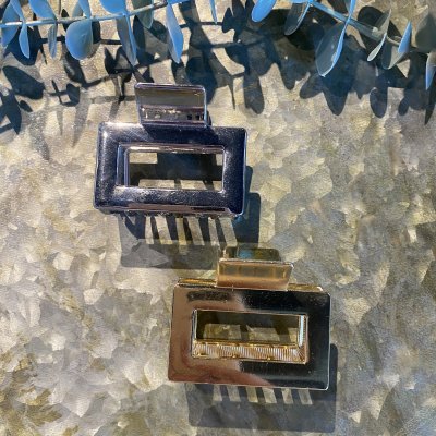 Hårklämma - Rektangel guld 