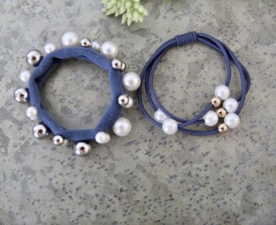 Hårsnodd - Joline denim blue