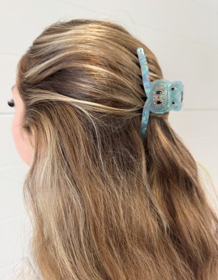 Labubu hårklämma - halvmåne rosa 