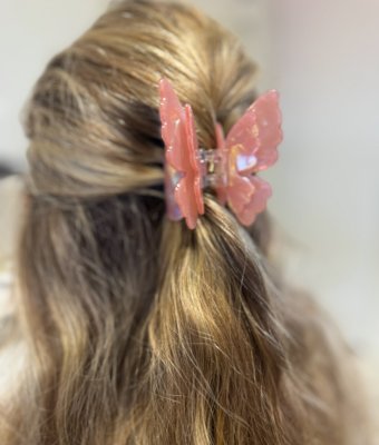 Hårklämma - Dubbel Fjäril Turkos 