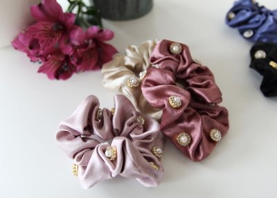 Scrunchie - Olivia dark rose