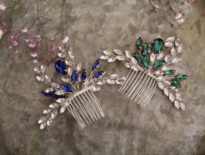 Håraccessoarer bröllop - Simona blå 