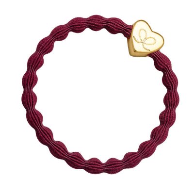 by Eloise London - Gold Heart Burgundy Red