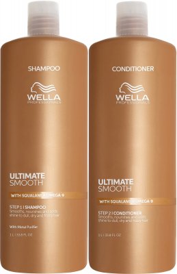 Wella Professionals Ultimate Smooth Shampoo 1000 ml & Conditioner 1000 ml
