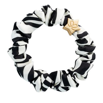 by Eloise London - Gold star Silk Scrunchie Zebra